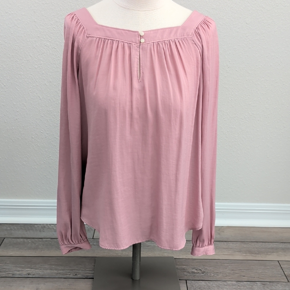 LOFT Blush Pink Long Sleeve Blouse